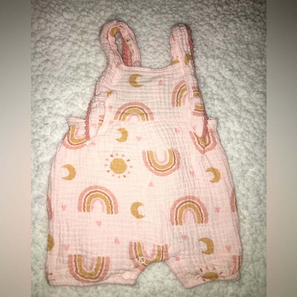 Pink rainbow romper baby onesie